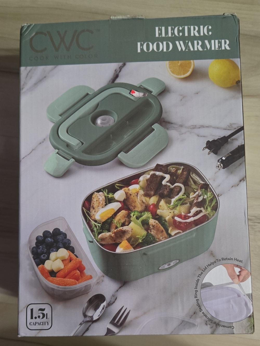 Electric Food Warmer in Sage Green